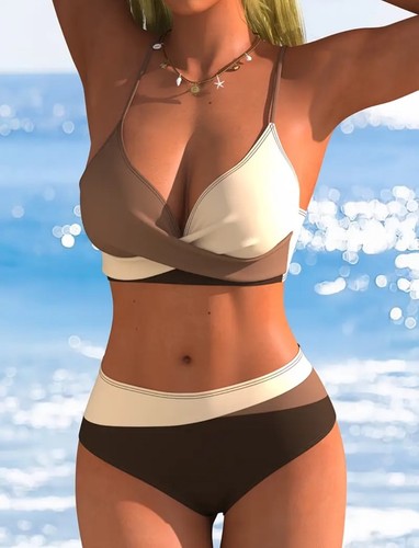 Damen bikini set braun - bikini,