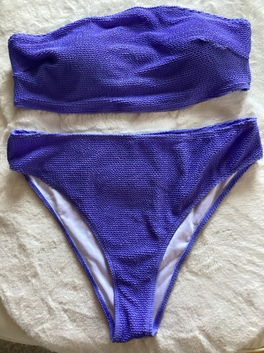 Damen plissee bikini set high - bikini,