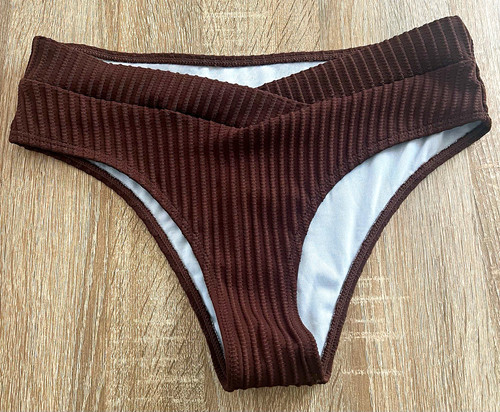 Damen bikinihose gerippt braun - damen,